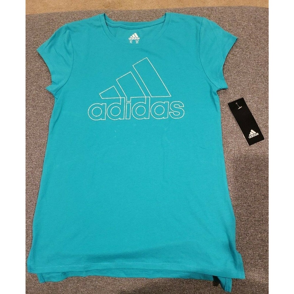 Adidas T Shirt | Aqua | Big Girls Size XL 16 | New with Tags